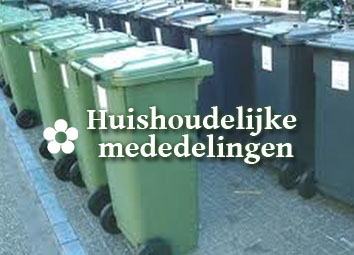 Huishoudelijke mededelingen